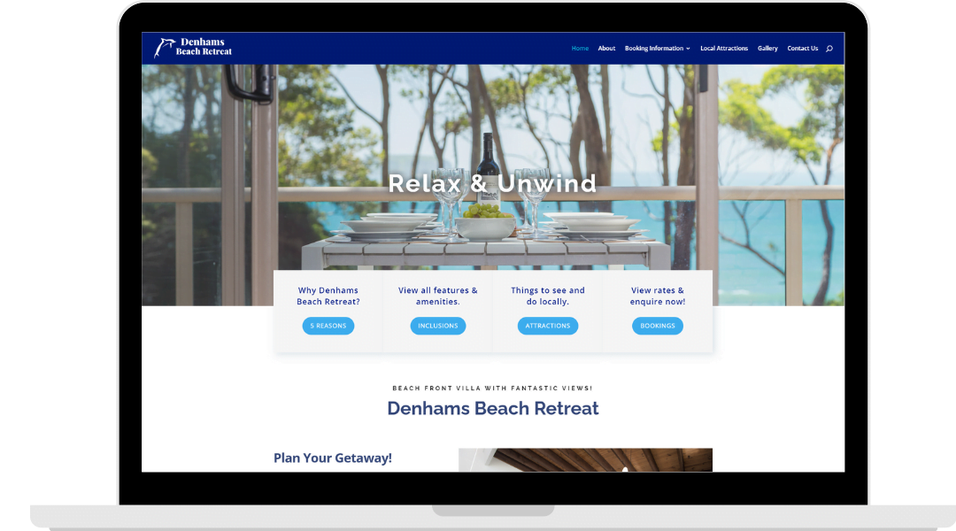 Denham's Beach Retreat Web Design by ACT Websites